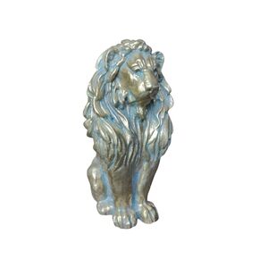 Silver‎ and Blue Lion Figurine